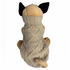 Cozy Cable Knit Cream Acrylic Dog Sweater size Small
